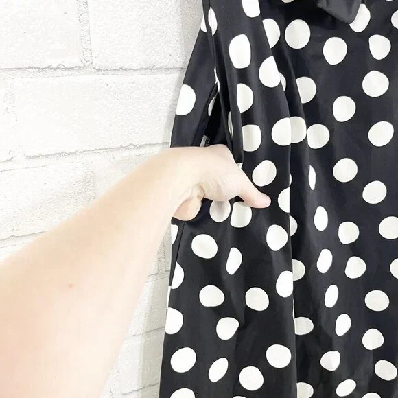 Hutch for Anthropologie Black & White Polka Dot Strapless Dress with Bow Size 4P - Picture 7 of 13